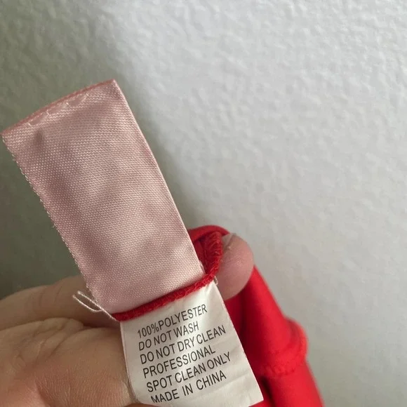 Ieena for MacDuggal 4 Puff Sleeve Shift Dress Red Floral Side Slit V Neck - Picture 9 of 9